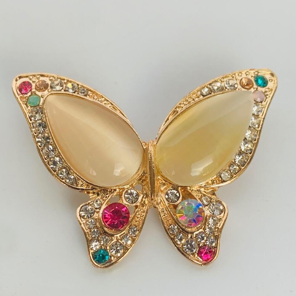 Rhinestone Butterfly Brooch - Picture 2 of 8